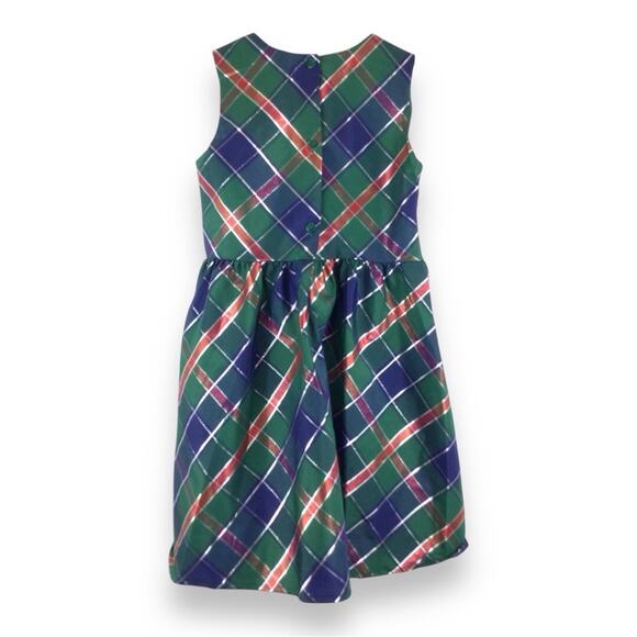 TAHARI GIRLS Taffeta Plaid Dress size 6 - Picture 3 of 4